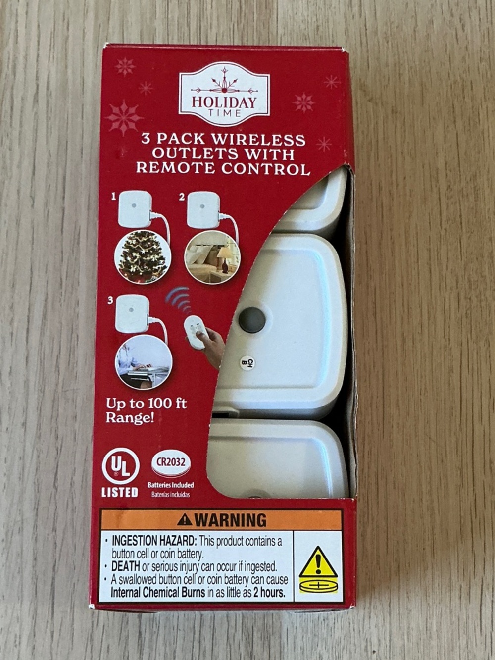 Holiday Time White Wireless Outlet 3-Pack with Remote